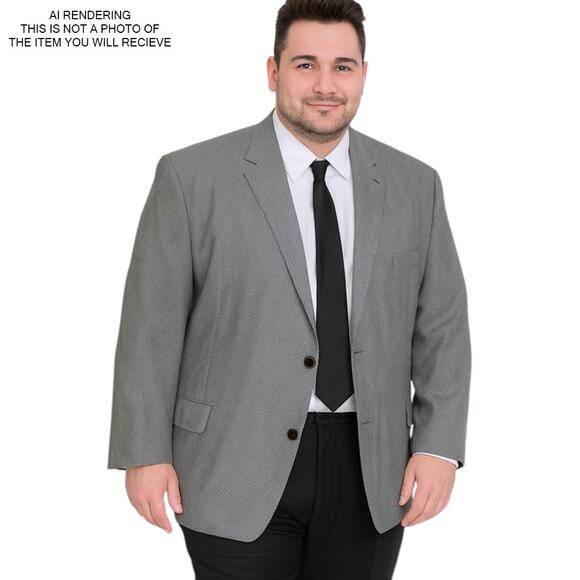 Ralph Lauren Sport Coat Blazer Silk Wool Houndstooth Classic Business Gray 52R - Picture 8 of 10